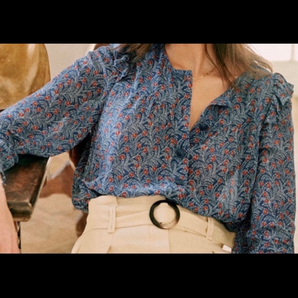 Sezane blue ‘Paloma’ blouse